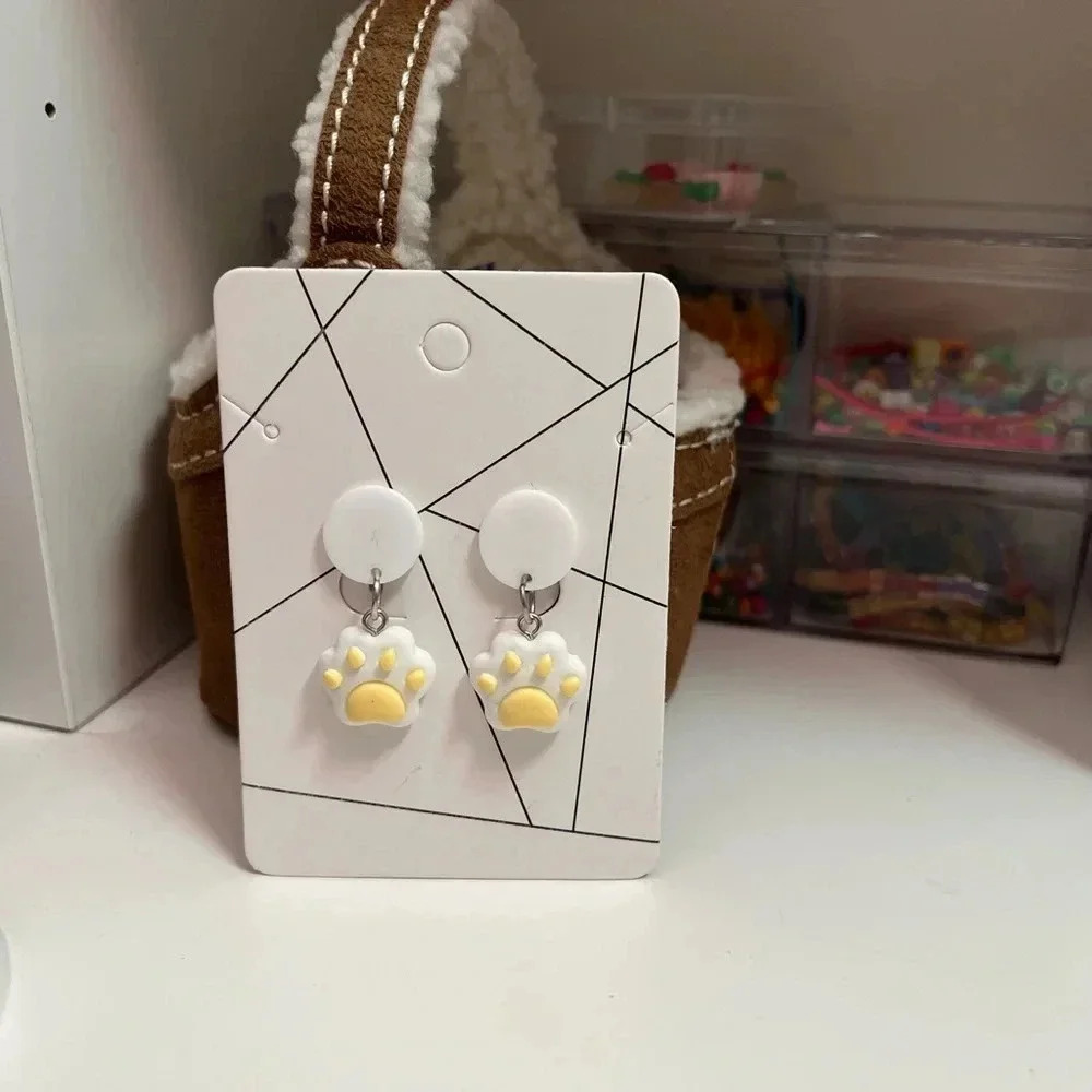 Handmade cute paw earrings